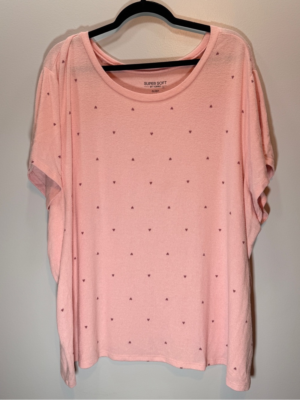 torrid Light Pink Short Sleeve Tee with Tiny Heart Print